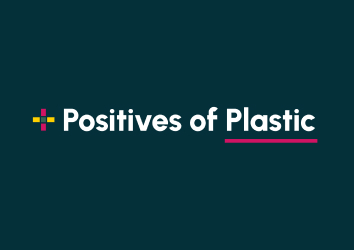 Light Positives of Plastic logo on dark blue background