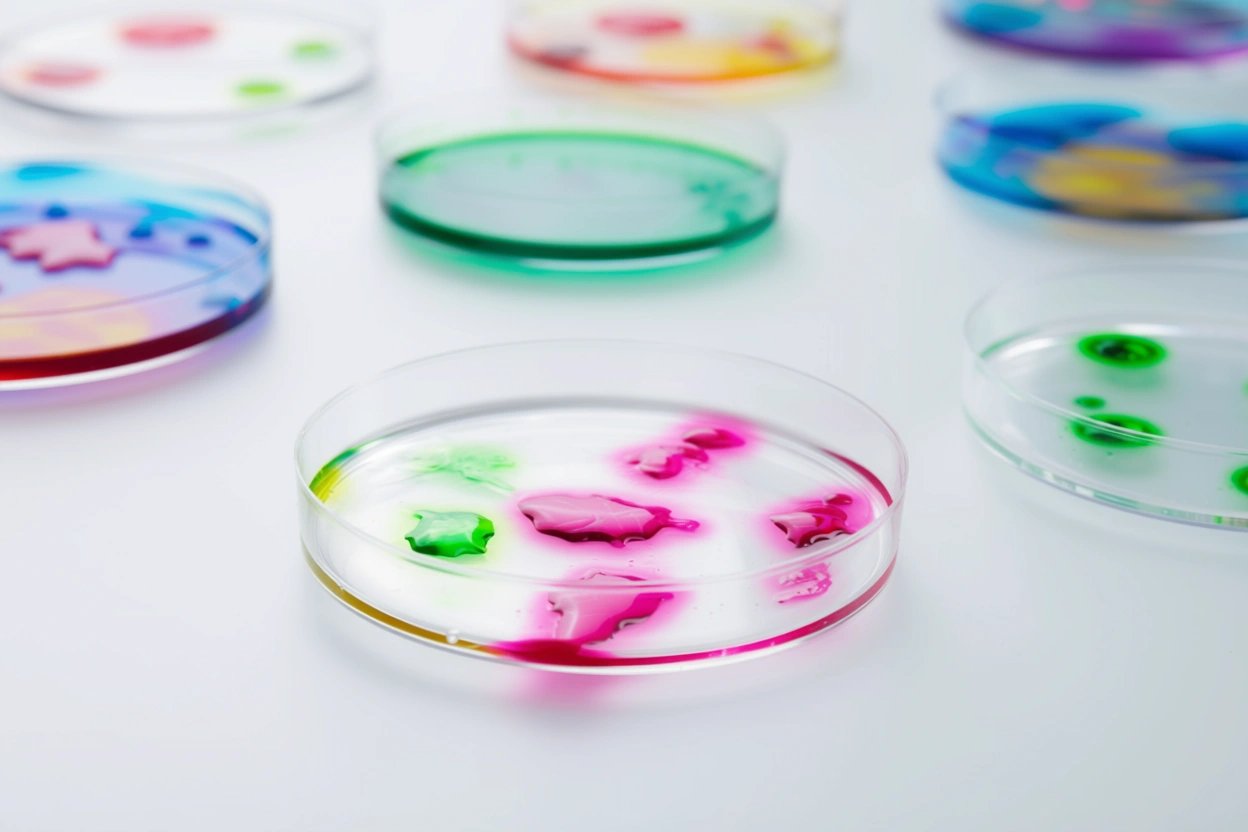 White foam cups with green background